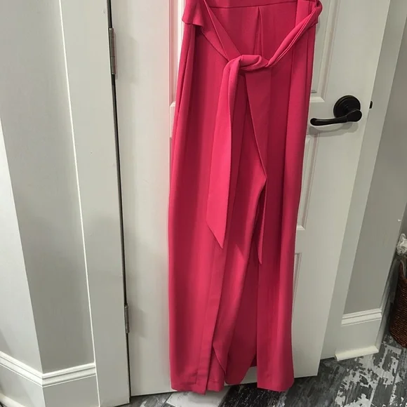❤️❤️ Nine West hot pink Flyaway Leg Belted Jumpsuit - Picture 5 of 7